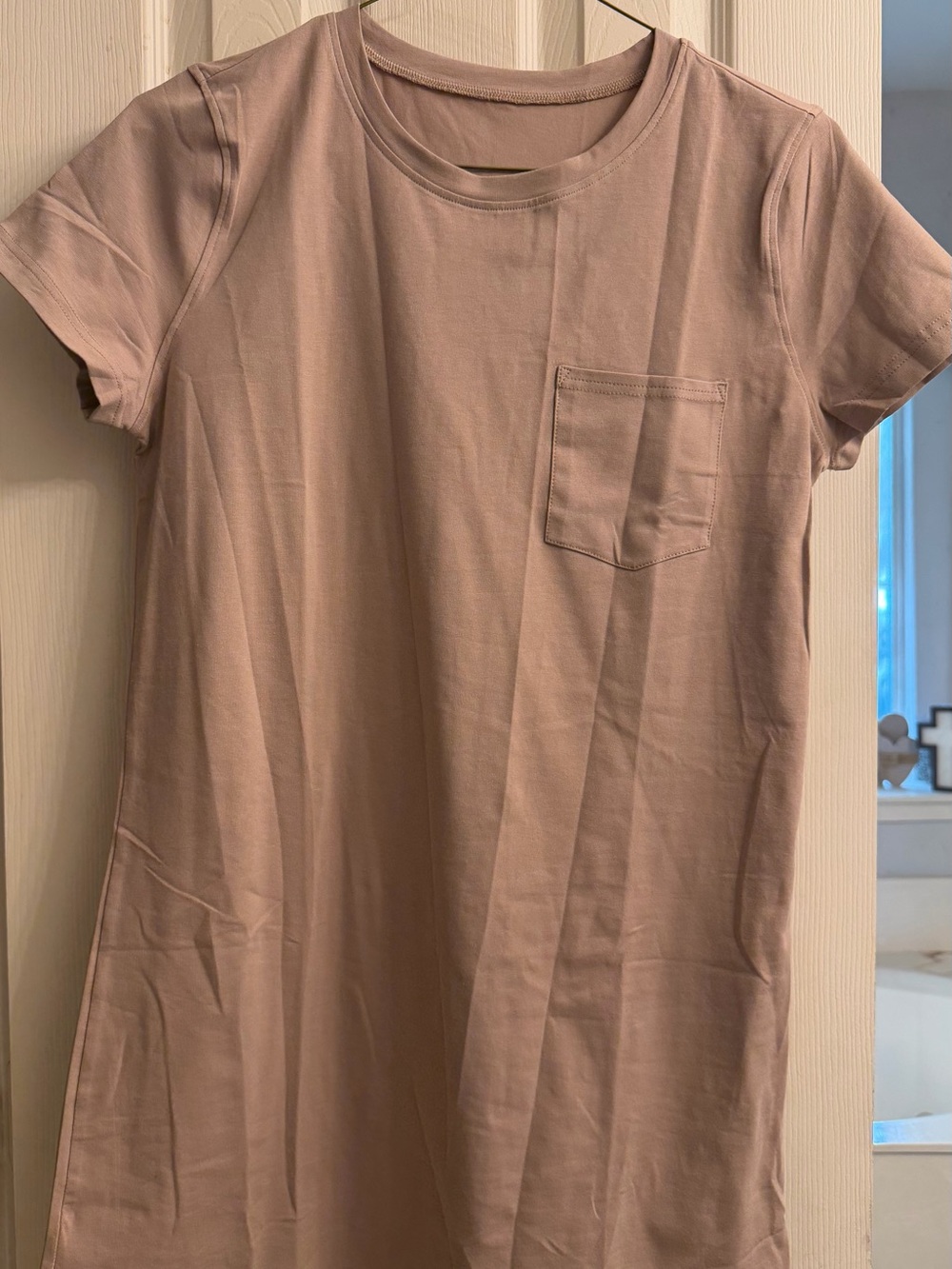 Simple Pocket Tee Dress in Dusty Mauve